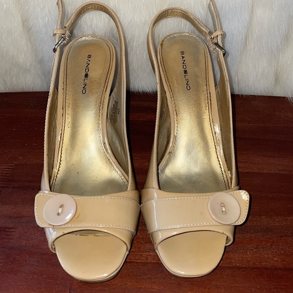 Bandolino Tan Slingback Heels Size 9 - Picture 2 of 5